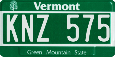 VT license plate KNZ575