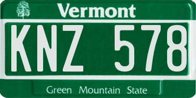 VT license plate KNZ578