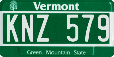 VT license plate KNZ579