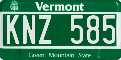 VT license plate KNZ585