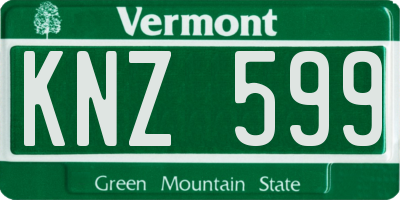 VT license plate KNZ599