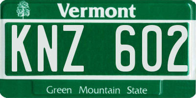 VT license plate KNZ602