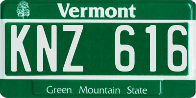VT license plate KNZ616