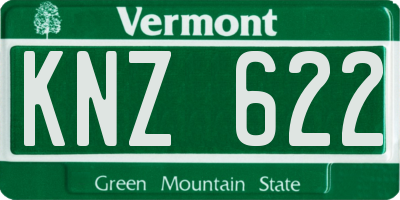 VT license plate KNZ622