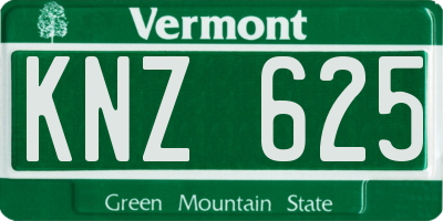VT license plate KNZ625