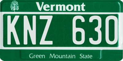 VT license plate KNZ630