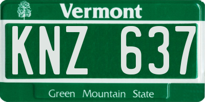 VT license plate KNZ637