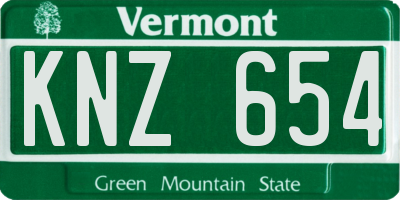 VT license plate KNZ654