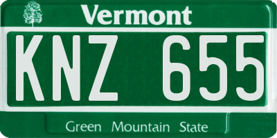 VT license plate KNZ655
