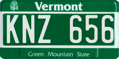 VT license plate KNZ656