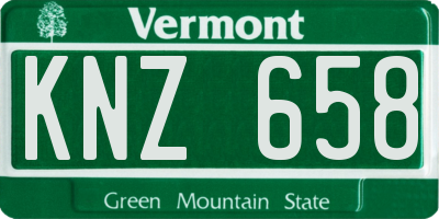 VT license plate KNZ658