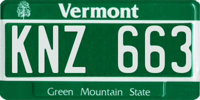 VT license plate KNZ663