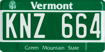 VT license plate KNZ664