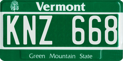 VT license plate KNZ668