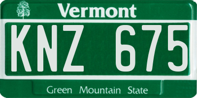 VT license plate KNZ675