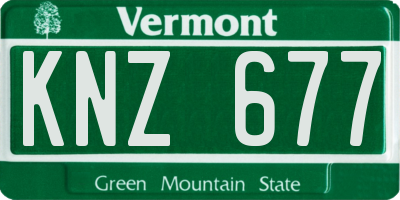 VT license plate KNZ677
