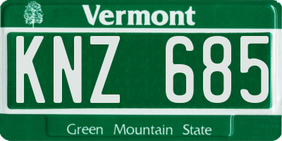 VT license plate KNZ685