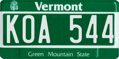 VT license plate KOA544