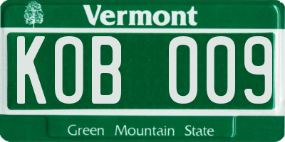 VT license plate KOB009