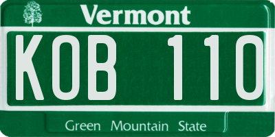 VT license plate KOB110