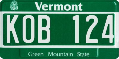 VT license plate KOB124