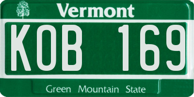 VT license plate KOB169