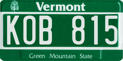 VT license plate KOB815