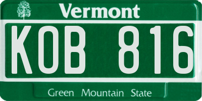 VT license plate KOB816