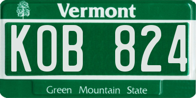 VT license plate KOB824