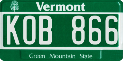 VT license plate KOB866