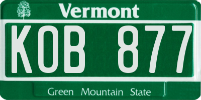 VT license plate KOB877