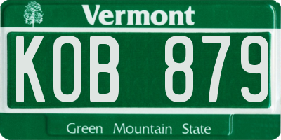 VT license plate KOB879