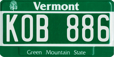VT license plate KOB886