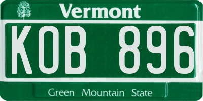 VT license plate KOB896