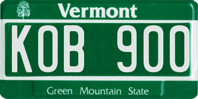 VT license plate KOB900