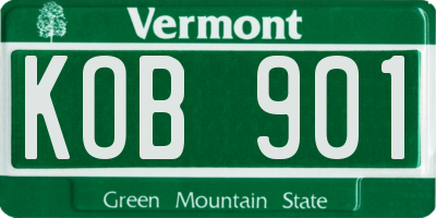 VT license plate KOB901