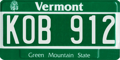 VT license plate KOB912