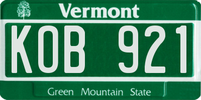 VT license plate KOB921