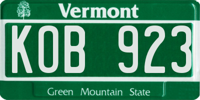 VT license plate KOB923