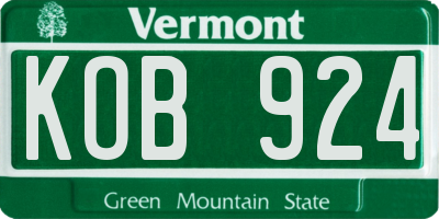 VT license plate KOB924
