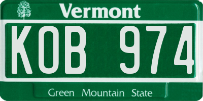 VT license plate KOB974