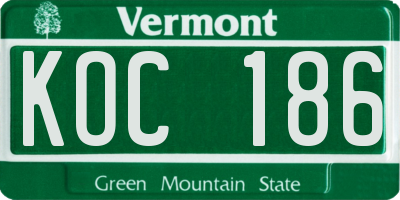 VT license plate KOC186