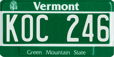 VT license plate KOC246