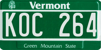 VT license plate KOC264