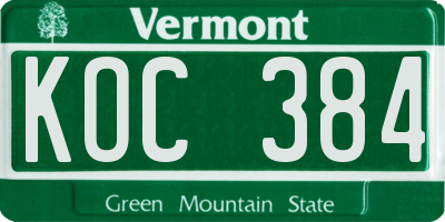 VT license plate KOC384