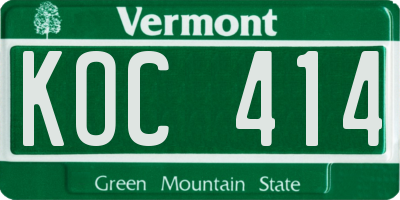 VT license plate KOC414