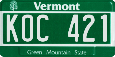VT license plate KOC421