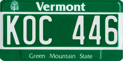VT license plate KOC446