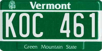 VT license plate KOC461