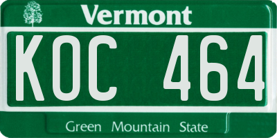 VT license plate KOC464